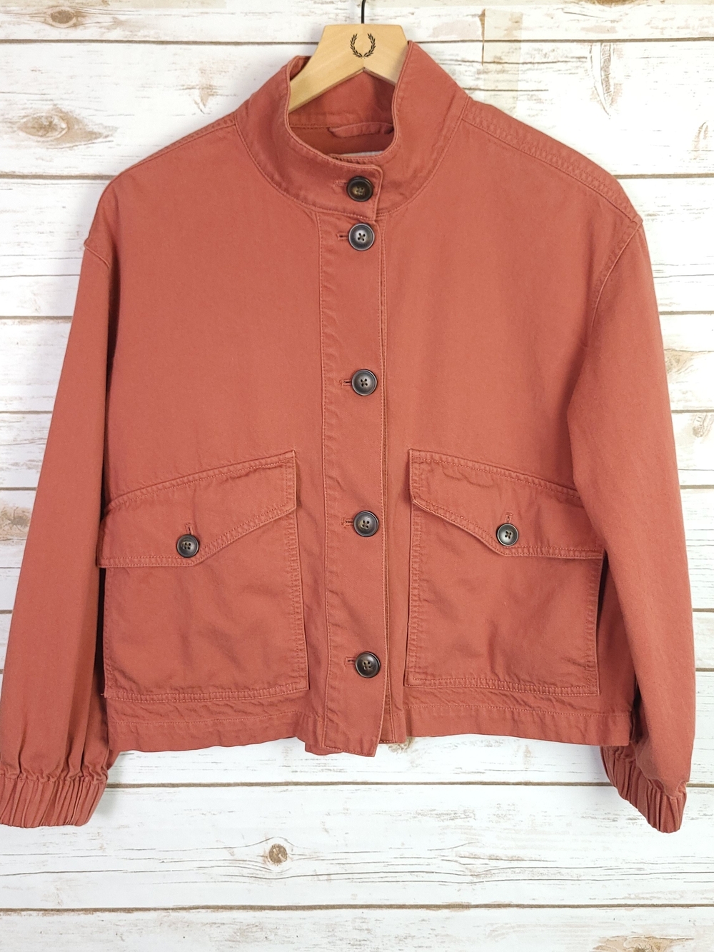 Madewell Rust Utility Jacket Button Front Stand Collar Lightweight Size Small